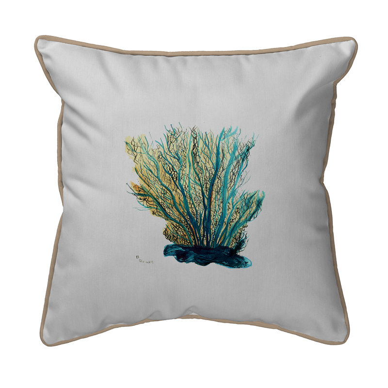 Betsy Drake Interiors Coastal Coral Indoor/Outdoor Throw Pillow